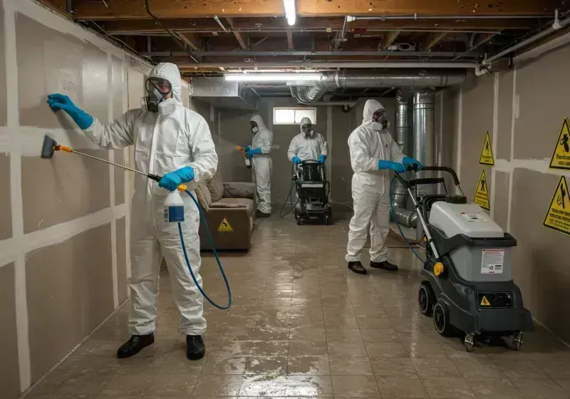 Basement Moisture Removal and Structural Drying process in Celina, TX